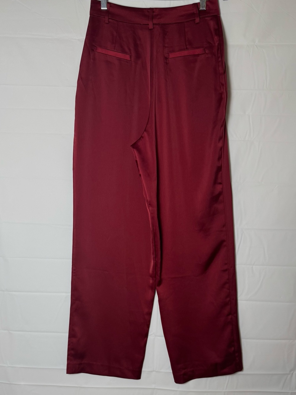 Wayf Women Red Two Pieces Set Pants Wide Leg Tailored Trousers Satin Wrap Top, S - Picture 5 of 15